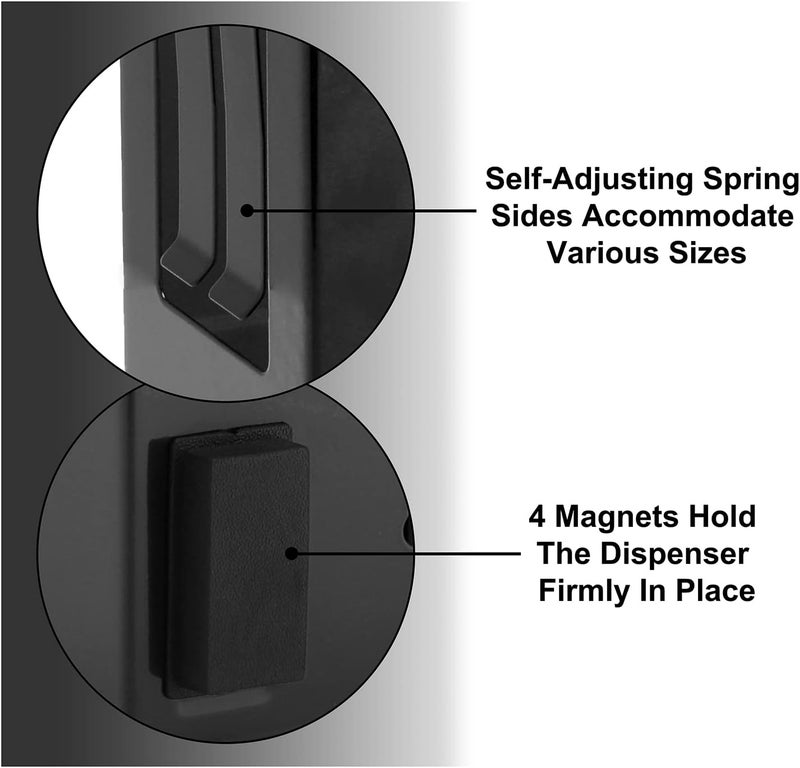 Mayouko Magnetic Glove Dispenser Holder, Glove Box Holder Wall Mount for Tissues, Black, 2PCS - Image 5